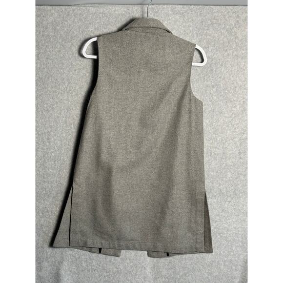 The Savile Row Co London Wool Blend Open Front Sleeveless Long Vest S minimalist - Picture 2 of 11